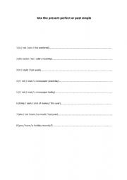 English Worksheet: present perfect or past simple