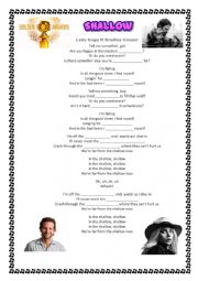 English Worksheet: Shallow by Lady Gaga and Bradley Cooper