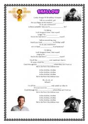 English Worksheet: Shallow by Lady Gaga and Bradley Cooper
