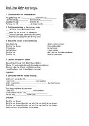 English Worksheet: Head Above Water-Avril Lavigne