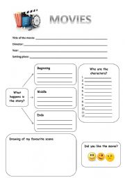 English Worksheet: Movie Review Worksheet