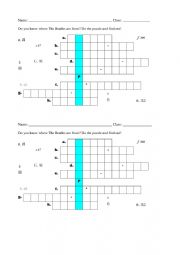 English Worksheet: Crosword puzzle with numbers