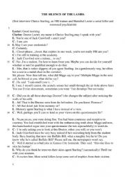 English Worksheet: Tha Silence of the Lambs dialog