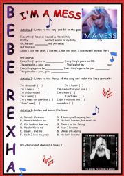 English Worksheet: Im a mess - Bebe Rexha