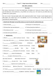 English Worksheet: Test Unit 5 - My Life 1