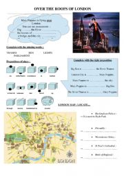 English Worksheet: over the roofs of London (Mary Poppins)