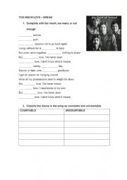 English Worksheet: TOO MUCH, TOO MANY OR ENOUGH-COUNTABLE AND UNCOUNTABLE NOUNS