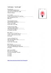 English Worksheet: I Saw the Light, A song about falling in love and the past simple. 