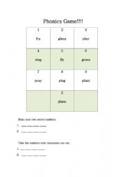 Phonics Game (Make numbers)