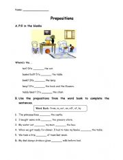 English Worksheet: Prepositions