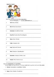 English Worksheet: Meet the Family Comparative Sentences