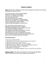 English Worksheet: Mirror by Sylvia Plath