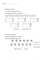 English Worksheet: Division