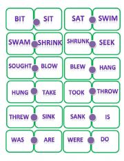 English Worksheet: verb dominos card