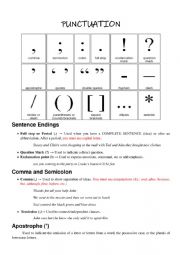 English Worksheet: Punctuation