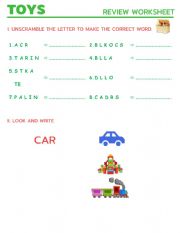 Toys worksheet P4