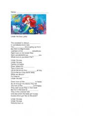 English Worksheet: Under the Sea Fill in the Blanks