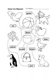 English Worksheet: colours worksheet