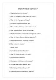 English Worksheet: Moana 