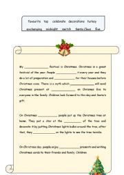 English Worksheet: My favouite festival is Christmas 