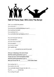 English Worksheet: Hall of fame 