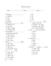 Adjectives practice test