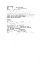 English Worksheet: vocabulary revision