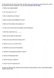 English Worksheet: Los Angeles