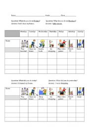 English Worksheet: worksheet days of the week 