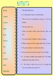 English Worksheet: DESCRIBING FOOD !!