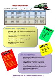 Train Timetable Questions: Grammar and Practice activities