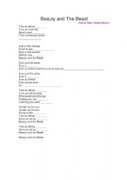 English Worksheet: Beauty and the Beast