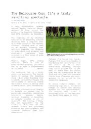 The Melbourne Cup Negative Article and Comprehension Questions