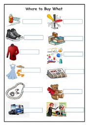 English Worksheet: PLACES TO BUY 