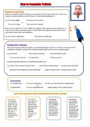 How to Complain - activity worksheet