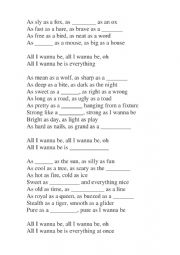 English Worksheet: Song Lenka Everything at once