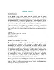 English Worksheet: Format - Company Profile