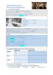 English Worksheet: Passive tenses - Winter Winds - Song