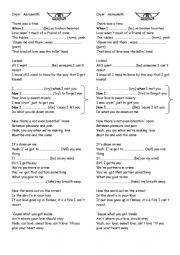 English Worksheet: Song: Crying - Aerosmith