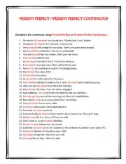 English Worksheet: Present Continuous