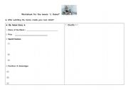 English Worksheet: a worksheet for the movie 