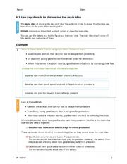 English Worksheet: Main Idea