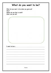 English Worksheet: What do you want to be?