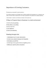 English Worksheet: Positive phrases for customer service