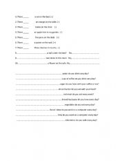 English Worksheet: THere is/ there are