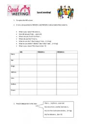 English Worksheet: Speed meeting