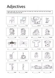 English Worksheet: opposite adjectives