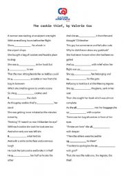 English Worksheet: _ed pronunciation (The Cookie Thief)