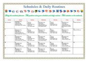 English Worksheet: Schedules and Daily Routines