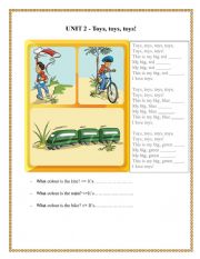 English Worksheet: Toys  song